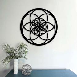 personalized fibonacci seed of life yoga studio home decor sacred geometry modern mandala custom metal sign 2