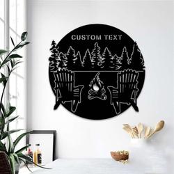 personalized fire pit camping couple campsite rv decor custom metal sign 1