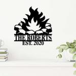 personalized fire pit sign for campsite decor happy campers custom metal sign 0