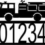 personalized fire truck fire engine address sign house number plaque custom metal sign 0