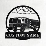 personalized fire truck metal name sign home decor gift for truck drivers 0