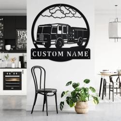 personalized fire truck metal name sign home decor gift for truck drivers 1