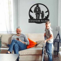 personalized firefighter father and son metal sign art gift for fireman fathers day 3