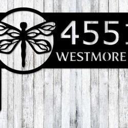 Personalized Firefly Yard Stakes Address Sign Garden Lawn House Number Plaque Custom Metal Wall Art