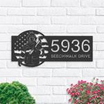 personalized fireman fire fighter us flag v2 address sign house number plaque custom metal sign 0