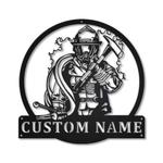 personalized fireman firefighter metal sign fire department decor gift for dad 0