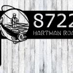 personalized fishing fisherman address sign with stake house number plaque custom metal sign 0