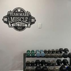 personalized fitness center gym home decor custom metal sign 1