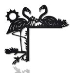 personalized flamingo door corner garden decorative custom metal sign 0