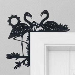personalized flamingo door corner garden decorative custom metal sign 1