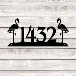 personalized flamingo house number plaque custom flamingo stainless porch accent for her garden front door decor 1