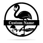 personalized flamingo yard address sign house number plaque custom metal sign 0