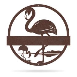 personalized flamingo yard address sign house number plaque custom metal sign 1
