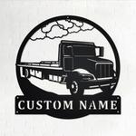 personalized flatbed tow truck metal name sign home decor gift for truck drivers 0
