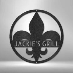 personalized fleur de lis address sign house number plaque custom metal sign 1