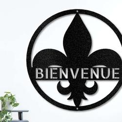 personalized fleur de lis address sign house number plaque custom metal sign 3