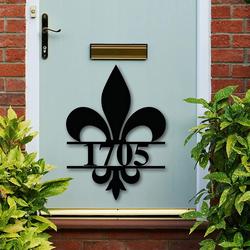 personalized fleur de lis house number sign front door porch home decor housewarming gift 1