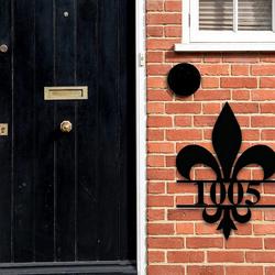personalized fleur de lis house number sign front door porch home decor housewarming gift 2