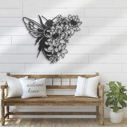 personalized floral bee beekeeper decorative garden custom metal sign 1