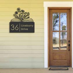 personalized floral book library address sign house number plaque custom metal sign 2