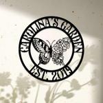 personalized floral butterfly garden decorative custom metal sign housewarming gift 0