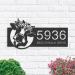 personalized floral cow ranch farmhouse farm animal address sign house number plaque custom metal sign 0