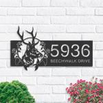 personalized floral deer head address sign house number plaque custom metal sign 0