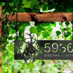 personalized floral deer head address sign house number plaque custom metal sign 2