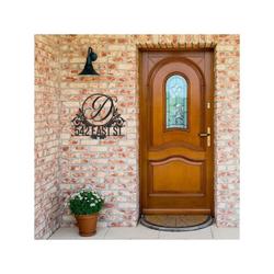 personalized floral family name address sign last name house number plaque custom metal sign 2