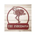personalized floral flamingo garden yard decorative custom metal sign housewarming gift 0