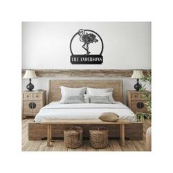 personalized floral flamingo garden yard decorative custom metal sign housewarming gift 1