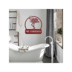 personalized floral flamingo garden yard decorative custom metal sign housewarming gift 2
