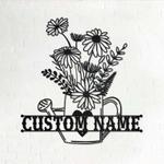 personalized floral frame garden flower pot decorative custom metal sign 0