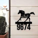 personalized floral horse address sign house number plaque custom metal sign 0
