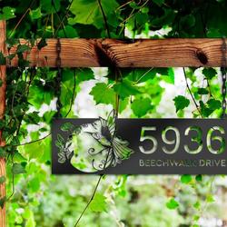 personalized floral hummingbird address sign custom metal signs 2