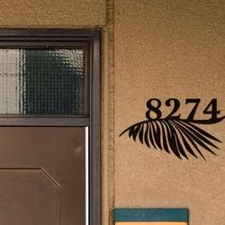 personalized floral leaf address sign tropical leaf beach house decor house number plaque custom metal sign 1