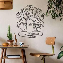 personalized floral leaf yoga poses namaste yoga studio home decor custom metal sign 1