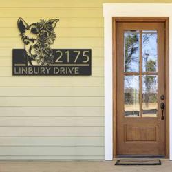personalized floral llama animal address sign house number plaque custom metal sign 2