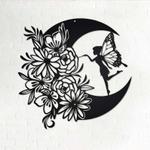 personalized floral moon fairy garden decorative custom metal sign 0