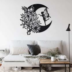 personalized floral moon fairy garden decorative custom metal sign 1