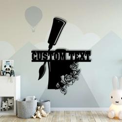 personalized floral nail polish metal wall art nail salon decoration custom metal sign 2