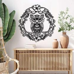 personalized floral owl mandala garden decorative custom metal sign 1