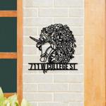 personalized floral unicorn address sign custom metal signs 0