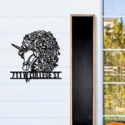 personalized floral unicorn address sign custom metal signs 1