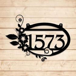 personalized flower fence evergreen address sign house number plaque custom metal sign 1