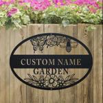 personalized flowers bees and butterflies garden decorative custom metal sign 0