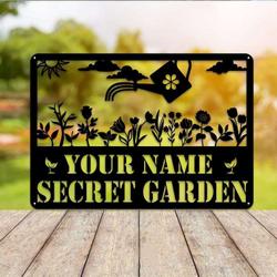 personalized flowers garden she shed decorative custom metal sign 1