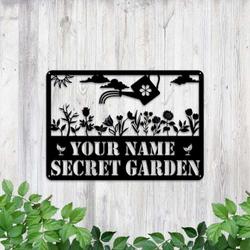 personalized flowers garden she shed decorative custom metal sign 2