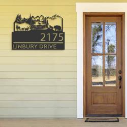 personalized forest elk deer bear scene address sign custom metal signs 2