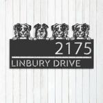 personalized four australian shepherd dogs address sign cute puppy house number plaque custom metal sign 0